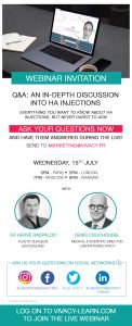 webinaire sur les injections d'acide hyaluronique en suisse